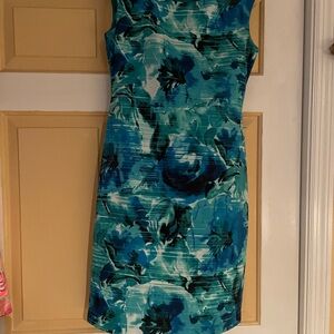 Connected Floral Blue Sleeveless Dress